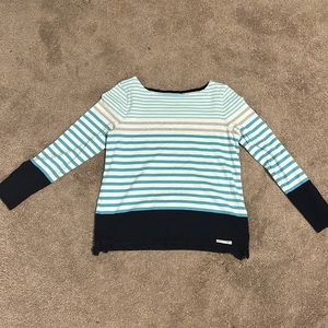 Blue sweater; formal